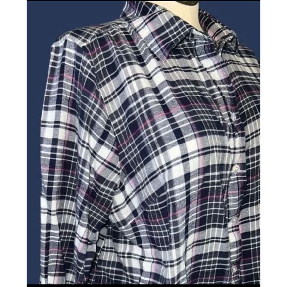 Women’s Ellos Flannel Button Up Shirt Size Large B3 - Picture 4 of 4